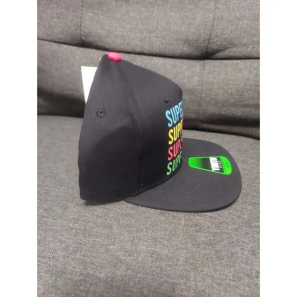 Nintendo Super Mario Black Graphic Snapback Hat Youth One Size Fits Most -NWT